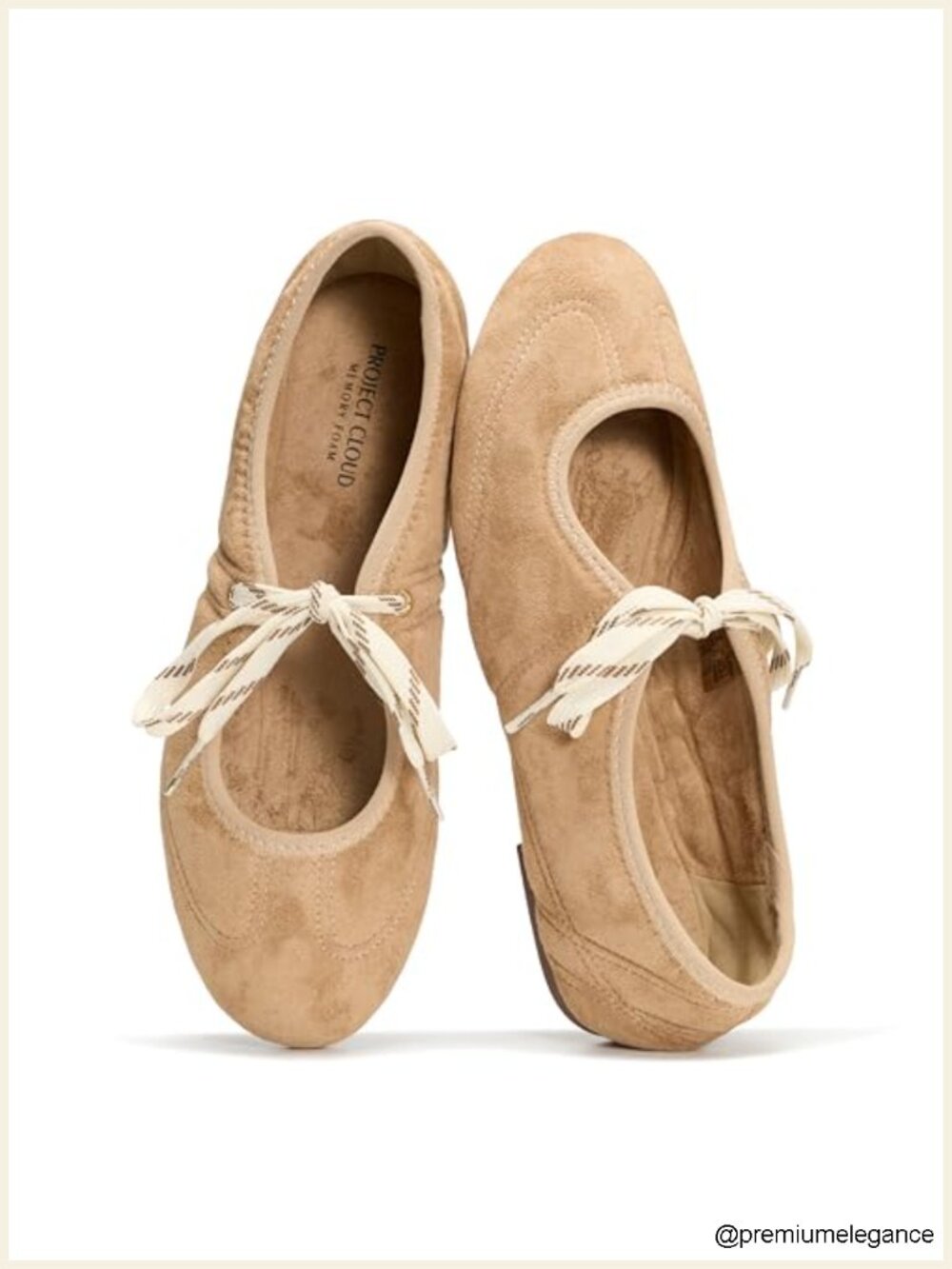 Mary Jane Ballet Flats Women Memory Foam Non-Slip Suede Bow